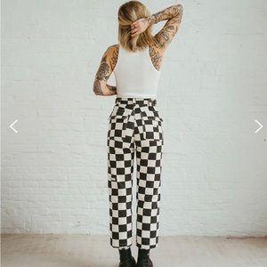 P&Co Checkerboard Service Fatigue High Waisted Pants